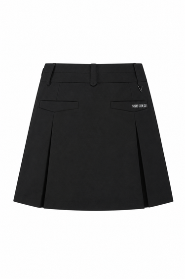 BLACK PLEATED MINI SKIRT