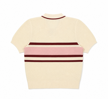 MALBON STRIPE KNIT POLO