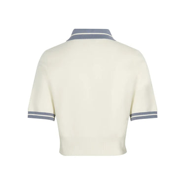 WOMEN KNIT POLO CROP
