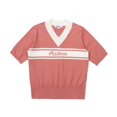 MALBON V-NECK KNIT TOP